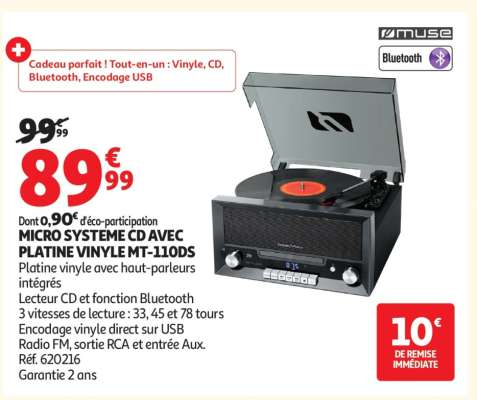 MICRO SYSTEME CD AVEC PLATINE VINYLE MT-110DS