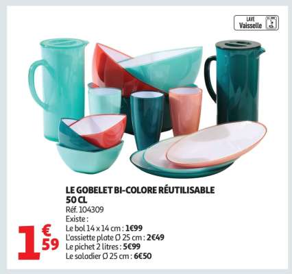 LE GOBELET BI-COLORE RÉUTILISABLE 50 CL