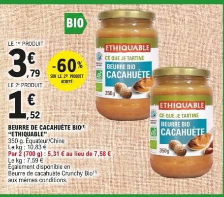 Beurre De Cacahuète Bio Ethiquable
