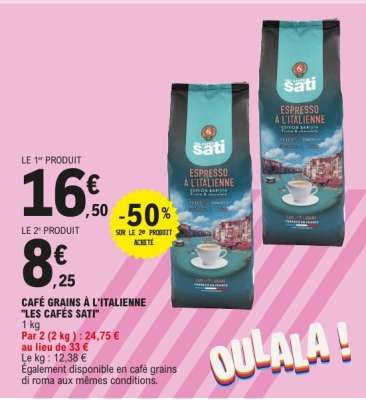 CAFÉ GRAINS À L'ITALIENNE 'LES CAFÉS SATI'