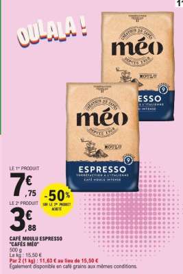 CAFÉ MOULU ESPRESSO "CAFÉS MÉO"