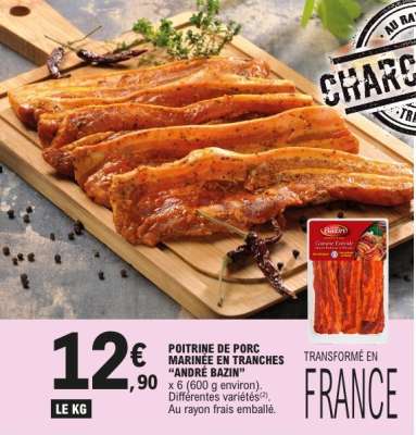 POITRINE DE PORC MARINÉE EN TRANCHES “ANDRÉ BAZIN”