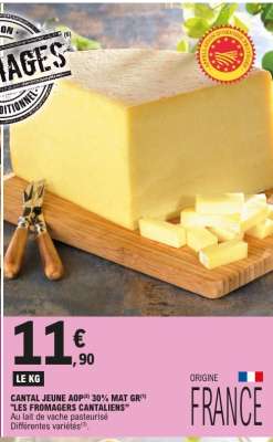 CANTAL JEUNE AOP 30% MAT GR