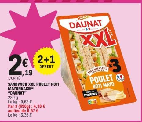 SANDWICH XXL POULET RÔTI MAYONNAISE
