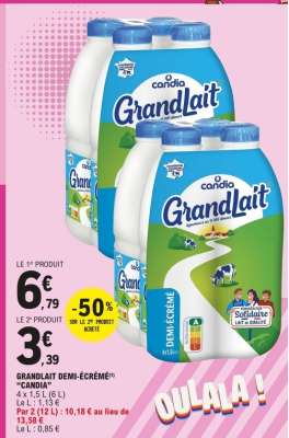 Grandlait Demi-Écrémé Candia