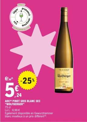 AOC PINOT GRIS BLANC SEC “WOLFBERGER”