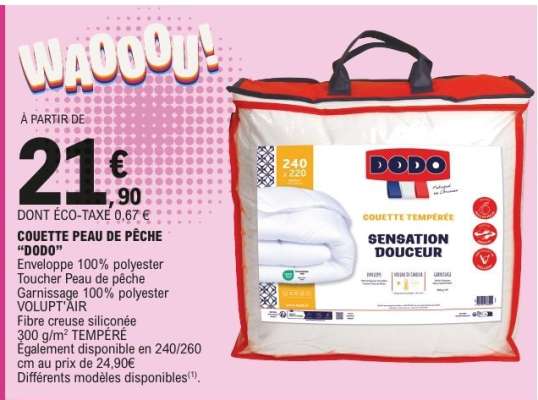 COUETTE PEAU DE PÊCHE “DODO”