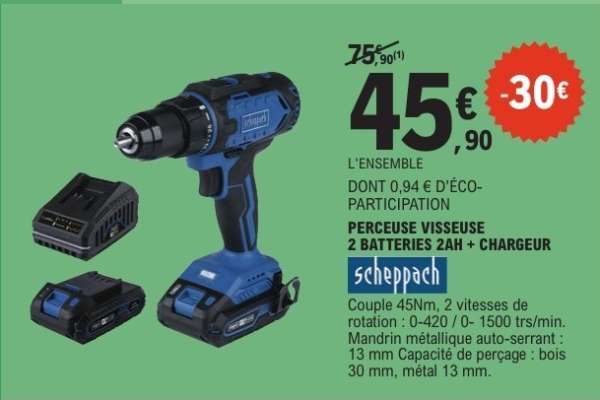 PERCEUSE VISSEUSE 2 BATTERIES 2AH + CHARGEUR