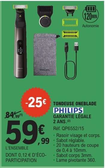 TONDEUSE ONEBLADE PHILIPS