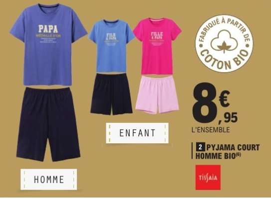 Pyjama Court Homme Bio