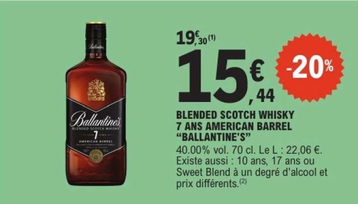 Ballantine's Blended Scotch Whisky 7 ans American Barrel