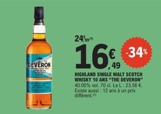 Highland Single Malt Scotch Whisky 10 Ans 'The Deveron'