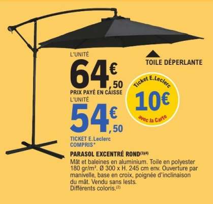 PARASOL EXCENTRÉ ROND