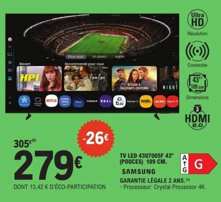 TV LED 43U7005F 43" (POUCES) 109 CM
