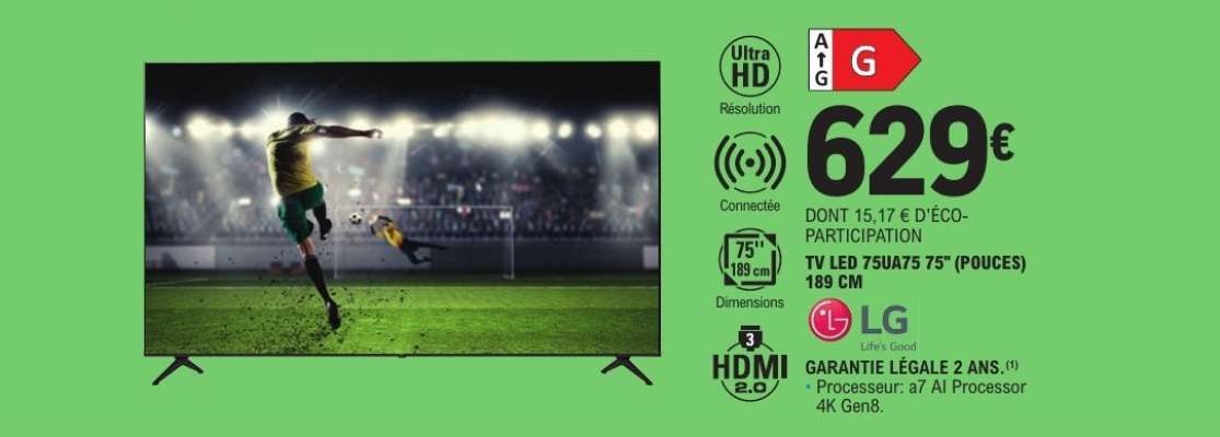 TV LED 75UQ75 75'' (POUCES)