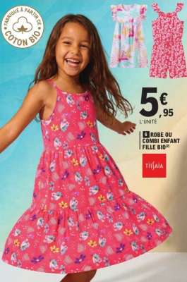 Robe ou Combi Enfant Fille Bio