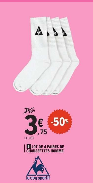 6 LOT DE 4 PAIRES DE CHAUSSETTES HOMME