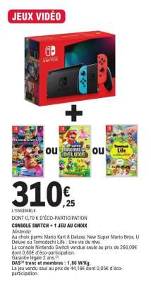 CONSOLE SWITCH + 1 JEU AU CHOIX