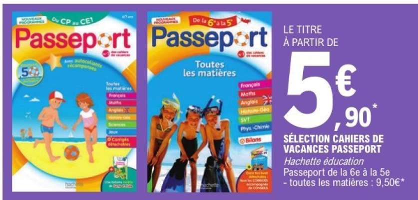 Sélection Cahiers de Vacances Passeport