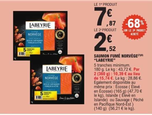 Saumon Fumé Norvège 'Labeyrie'