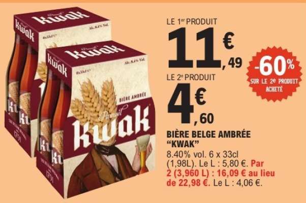 BIÈRE BELGE AMBRÉE “KWAK”