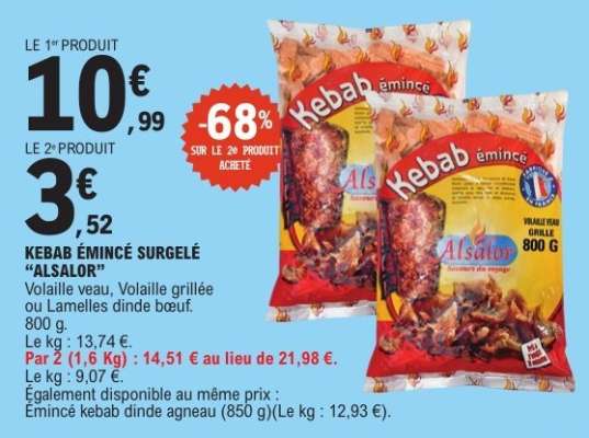 KEBAB ÉMINCÉ SURGELÉ “ALSALOR”