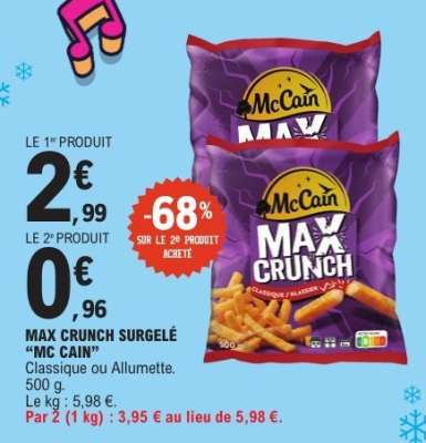 MAX CRUNCH SURGELÉ “MC CAIN”