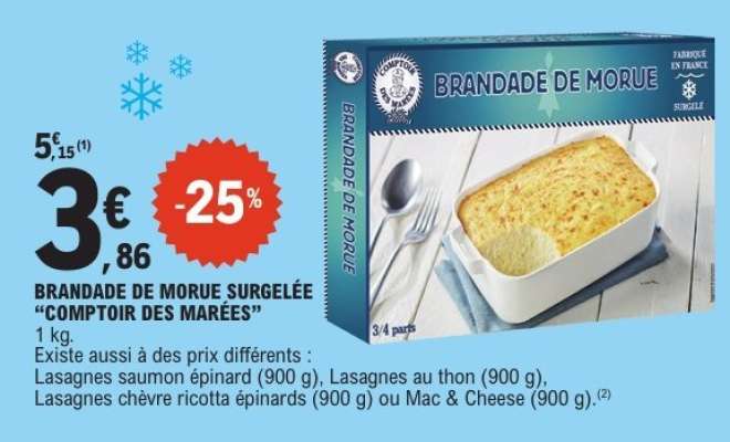 BRANDADE DE MORUE SURGELÉE “COMPTOIR DES MARÉES”