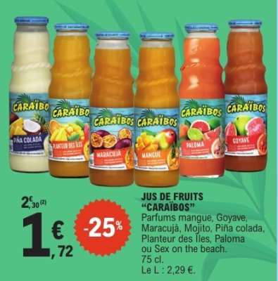 Jus de fruits 'Caraïbos'