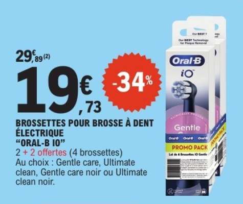 BROSSETTES POUR BROSSE À DENT ÉLECTRIQUE “ORAL-B IO”