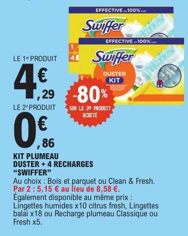 KIT PLUMEAU DUSTER + 4 RECHARGES “SWIFFER”