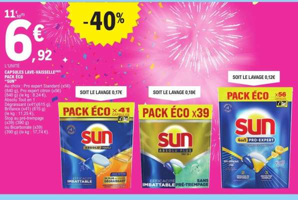 CAPSULES LAVE-VAISSELLE™ PACK ÉCO SUN