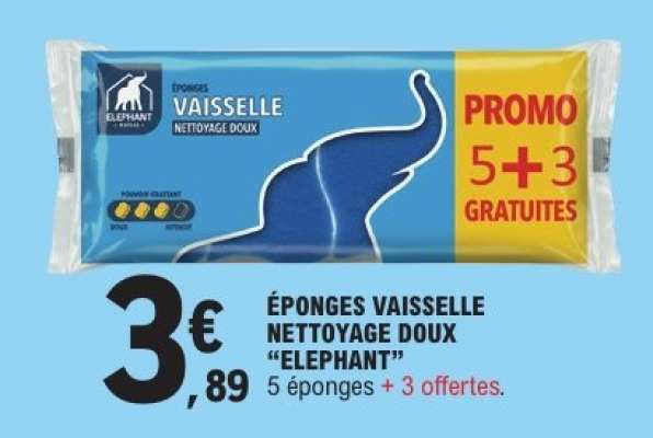ÉPONGES VAISSELLE NETTOYAGE DOUX “ELEPHANT”