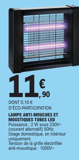 LAMPE ANTI-MOUCHES ET MOUSTIQUES TUBES LED