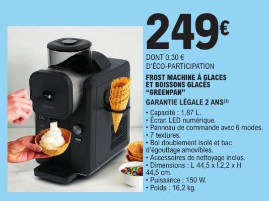 Frost Machine à Glaces et Boissons Glacés 'Greenpan'
