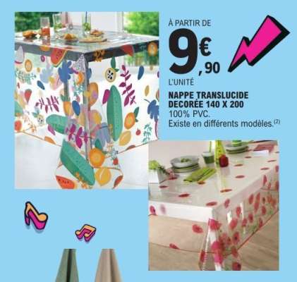 NAPPE TRANSLUCIDE DÉCORÉE 140 X 200