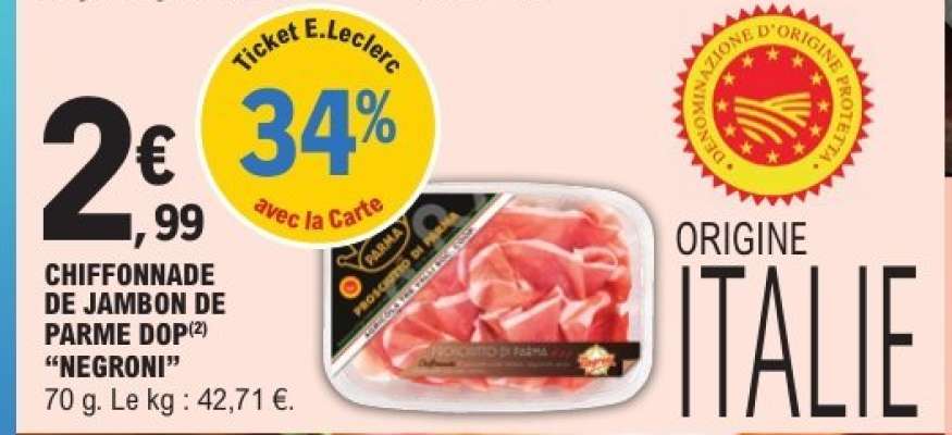 CHIFFONNADE DE JAMBON DE PARME DOP "NEGRONI"