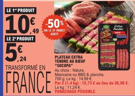 PLATEAU EXTRA TENDRE AU BŒUF “SOCOPA”