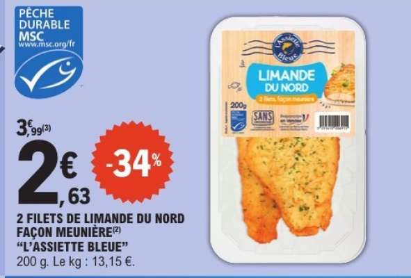 2 filets de limande du nord façon meunière