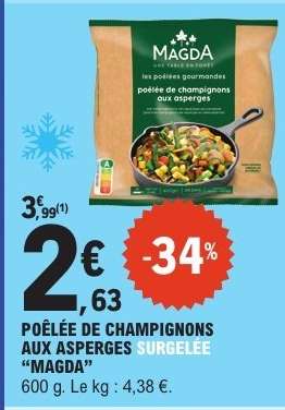 POÊLÉE DE CHAMPIGNONS AUX ASPERGES SURGELÉE “MAGDA”