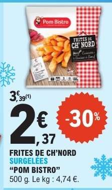 Frites de Ch'Nord Surgelées "Pom Bistro"