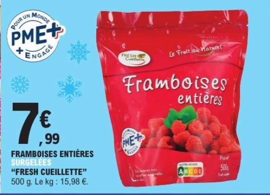 Framboises Entières Surgelées "Fresh Cueillette"