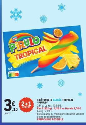 4 BÂTONNETS GLACÉS TROPICAL “PIRULO”