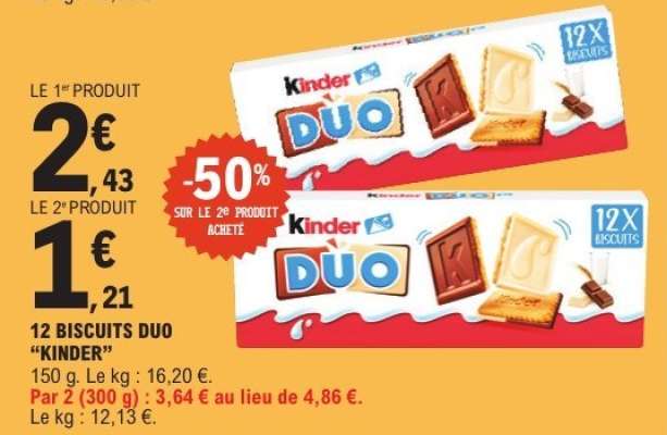12 BISCUITS DUO “KINDER”