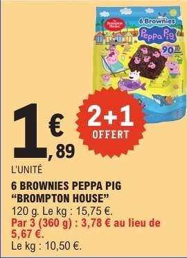 6 BROWNIES PEPPA PIG “BROMPTON HOUSE”