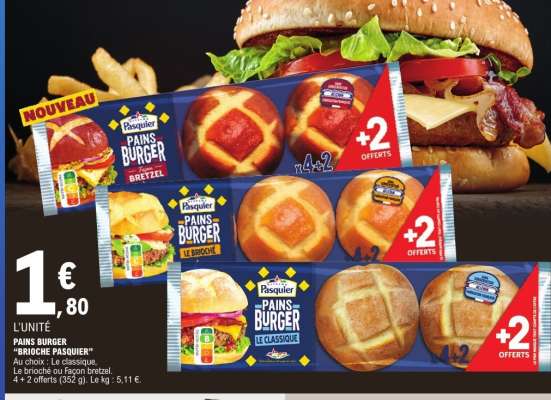 PAINS BURGER "BRIOCHE PASQUIER"