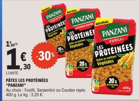 PÂTES LES PROTÉINÉES “PANZANI”