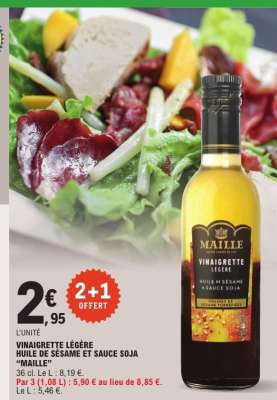 VINAIGRETTE LÉGÈRE HUILE DE SÉSAME ET SAUCE SOJA MAILLE