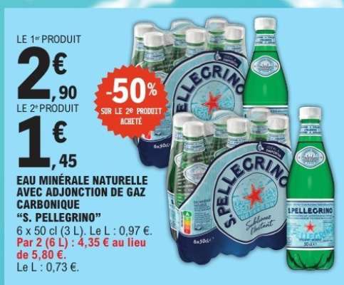 Eau minérale naturelle avec adjonction de gaz carbonique “S. Pellegrino”