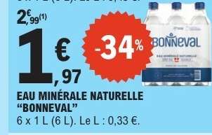 EAU MINÉRALE NATURELLE “BONNEVAL”